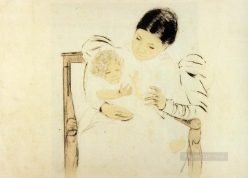 Mary Cassatt Painting - The Barefooted Child mothers children Mary Cassatt